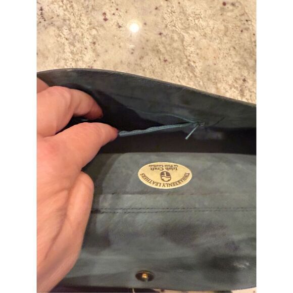 Tinnakeenly Leathers Irish Craft Fine Leather Green & Brown Shoulder Bag - Picture 6 of 9